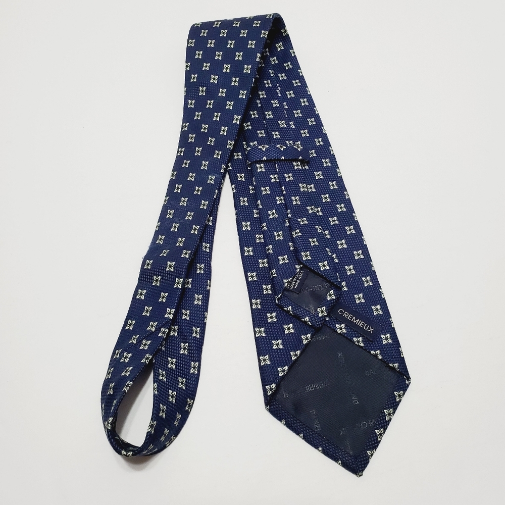 Cremieux Blue Geometric Men's Designer Silk Necktie Jacquard Fabric 57x3.75" - Picture 5 of 5